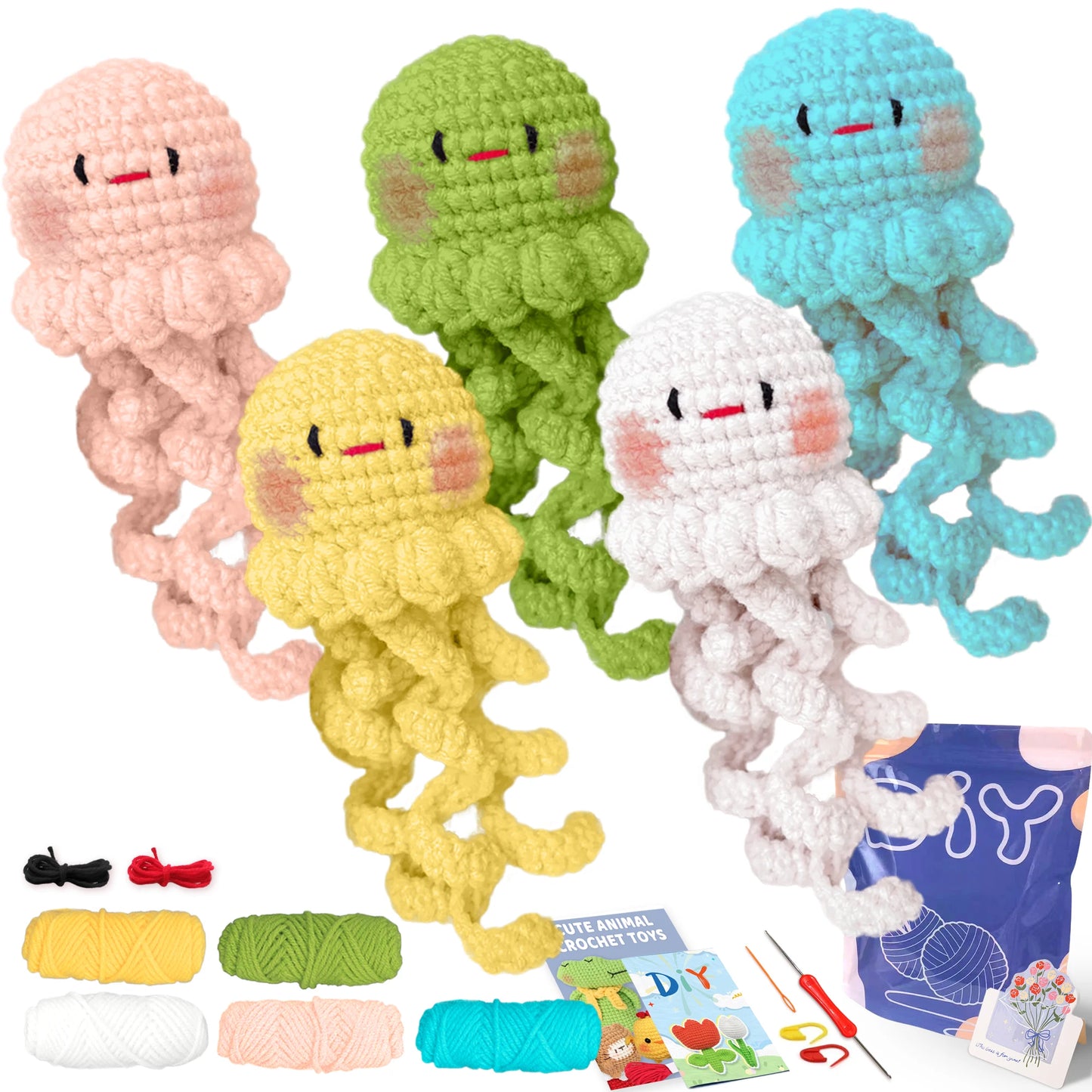 Animal Crochet Kit for Beginners - DIY Starter Set with Step-by-Step Knitting & Craft Supplies