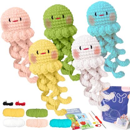 Animal Crochet Kit for Beginners - DIY Starter Set with Step-by-Step Knitting & Craft Supplies