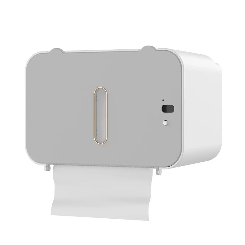 Induction Automatic Toilet Paper Holder with Shelf - Wall-Mounted Dispenser, WC Paper Rack for Bathroom Accessories