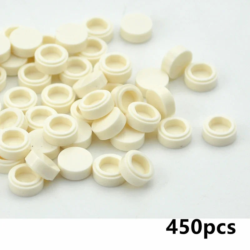 450PCS Round 1x1 Flat Stud Building Block Accessories – Colorful MOC-Compatible Creative Toy Parts Set for DIY Construction