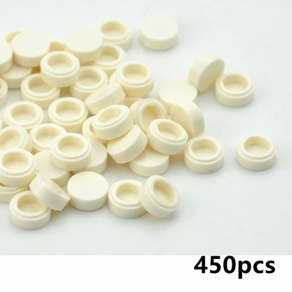 450PCS Round 1x1 Flat Stud Building Block Accessories – Colorful MOC-Compatible Creative Toy Parts Set for DIY Construction