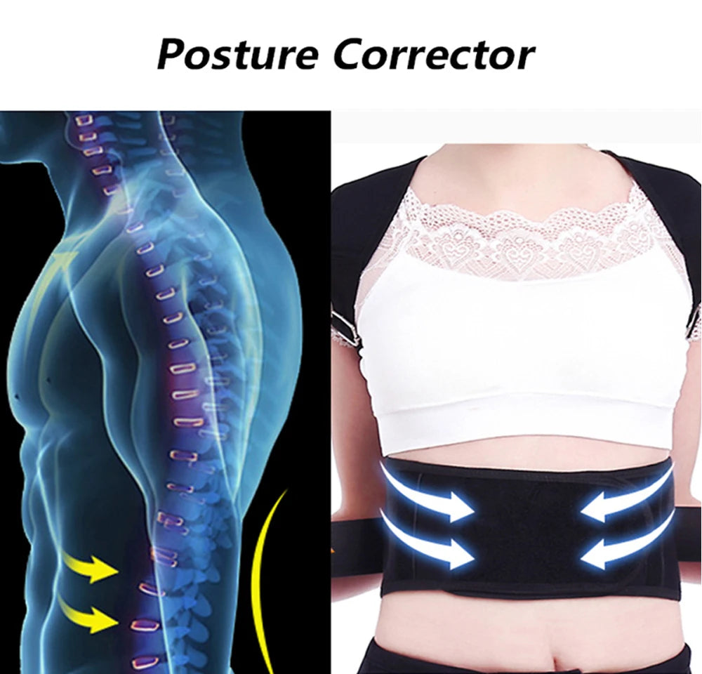Back Posture Corrector Brace — Shoulder Support Belt for Upper & Lower Back Pain Relief | Spine & Clavicle Posture Vest