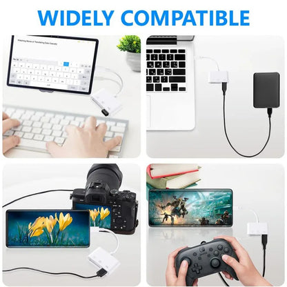 3-in-1 SD/TF Card Reader – USB-A OTG Adapter & Camera Converter for iPhone 14/13/12/11 Pro Max, XR, XS