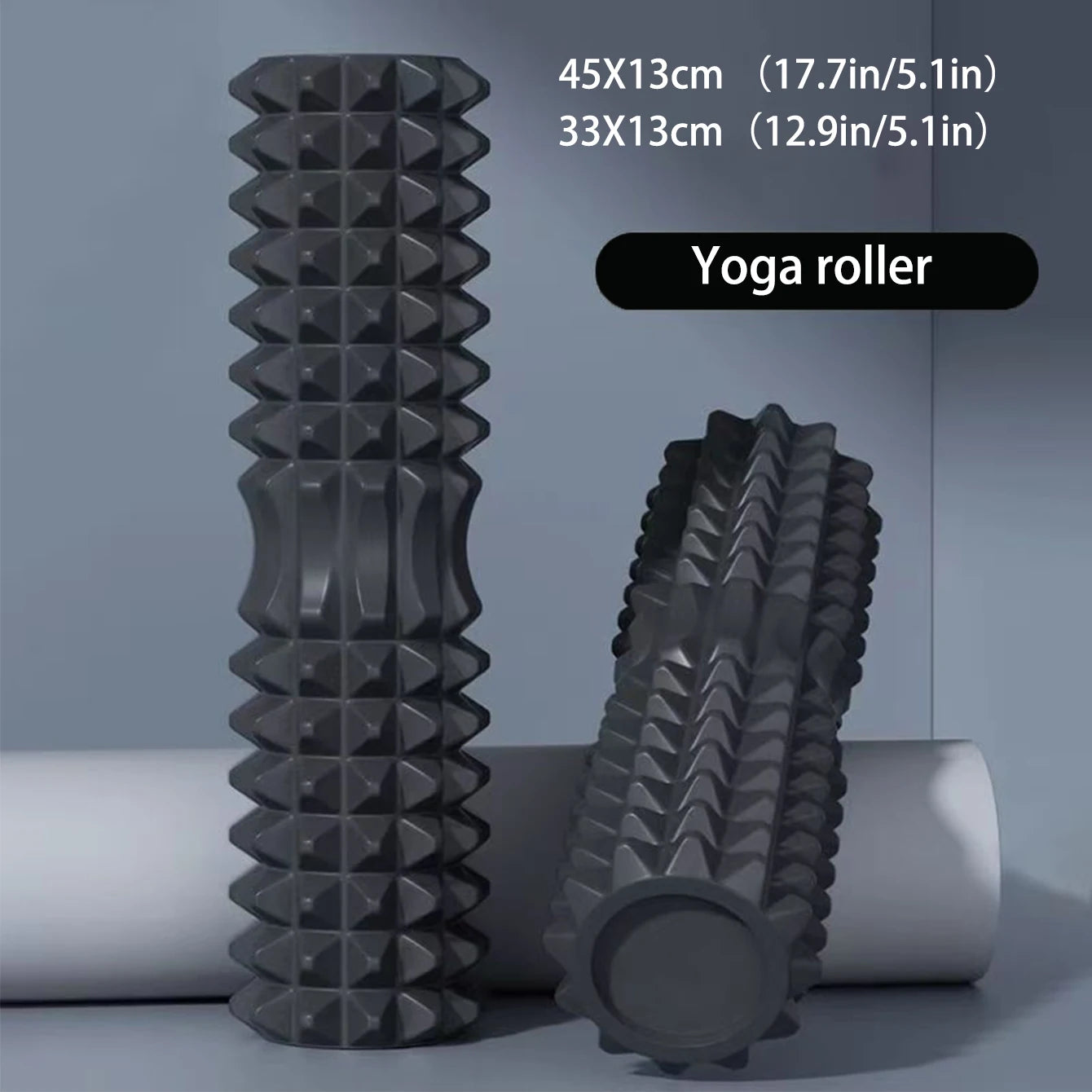 45cm Yoga Foam Roller & Massage Block Set | Pilates Tools, Fitness Foam Roller, Yoga Column & Brick for Gym Exercise