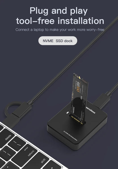 Blueendless External SSD Hard Disk NVME Enclosure – 10G Online Reading/Writing Speed, M.2 NVME SD Docking Station Case