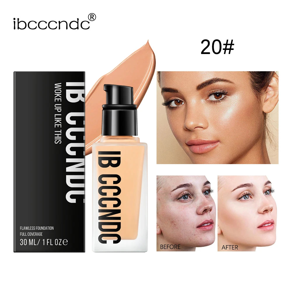 Flawless All-Day Waterproof Concealer & Foundation – 6-Color Full Coverage Moisturizing Makeup for Women