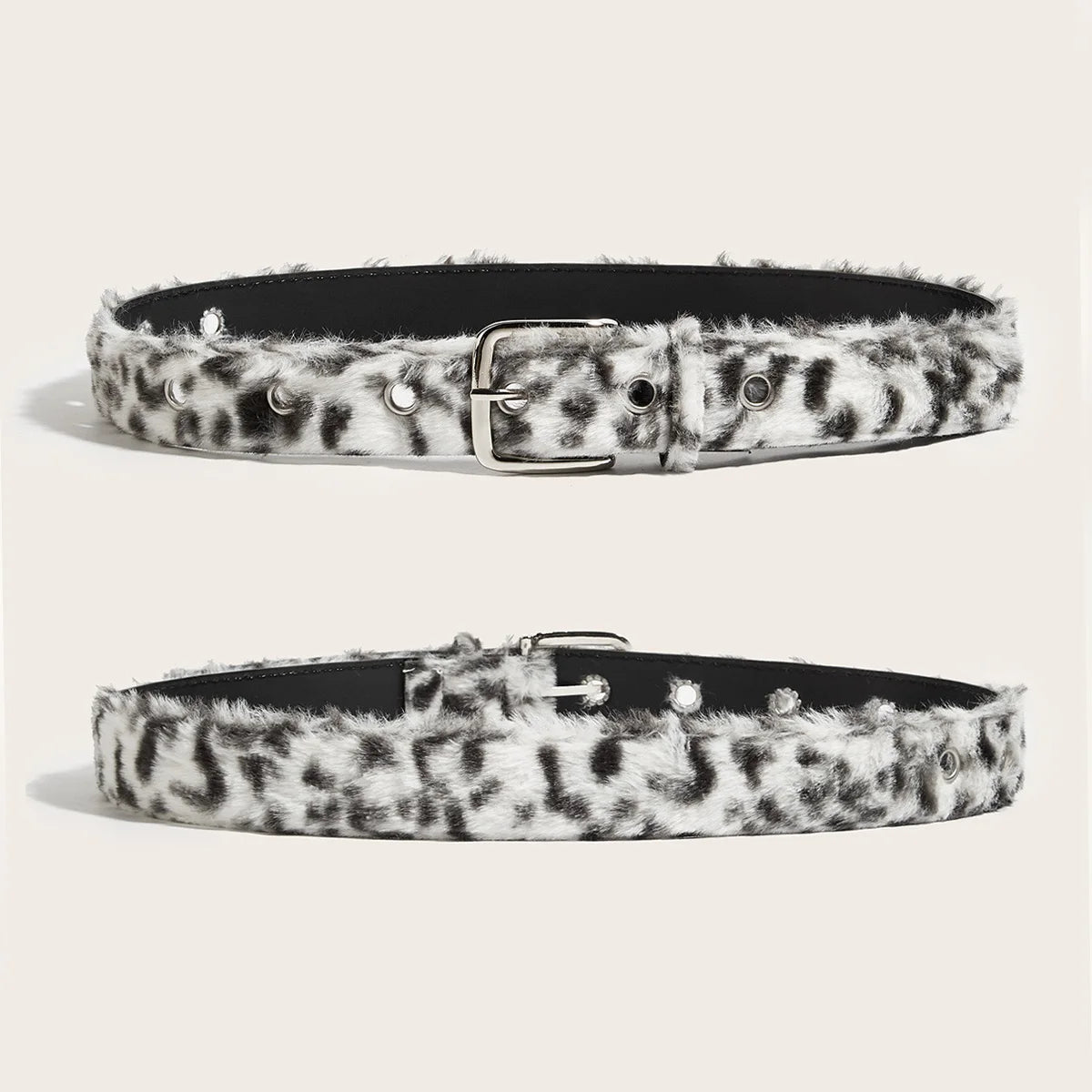 Gothic Y2K Faux Fur Belt - Women’s Punk Hip Hop Waistband for Jeans & Winter Fashion