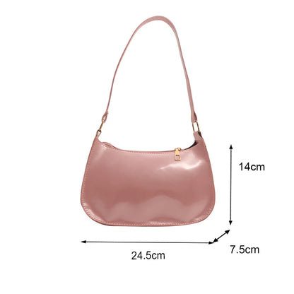 Retro Solid Color PU Leather Shoulder Bag – Fashion Women's Handbag, Casual Designer Hobo Underarm Bag