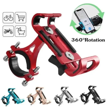 Metal Motorcycle & Bike Phone Holder – Aluminum Anti-Slip Bracket, Universal GPS Clip for All Smartphones