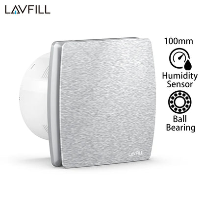 230V 4" 100MM Duct Extractor Fan – Smart Bathroom Exhaust with Timer, Humidistat, and Humidity Sensor for Shower & Toilet