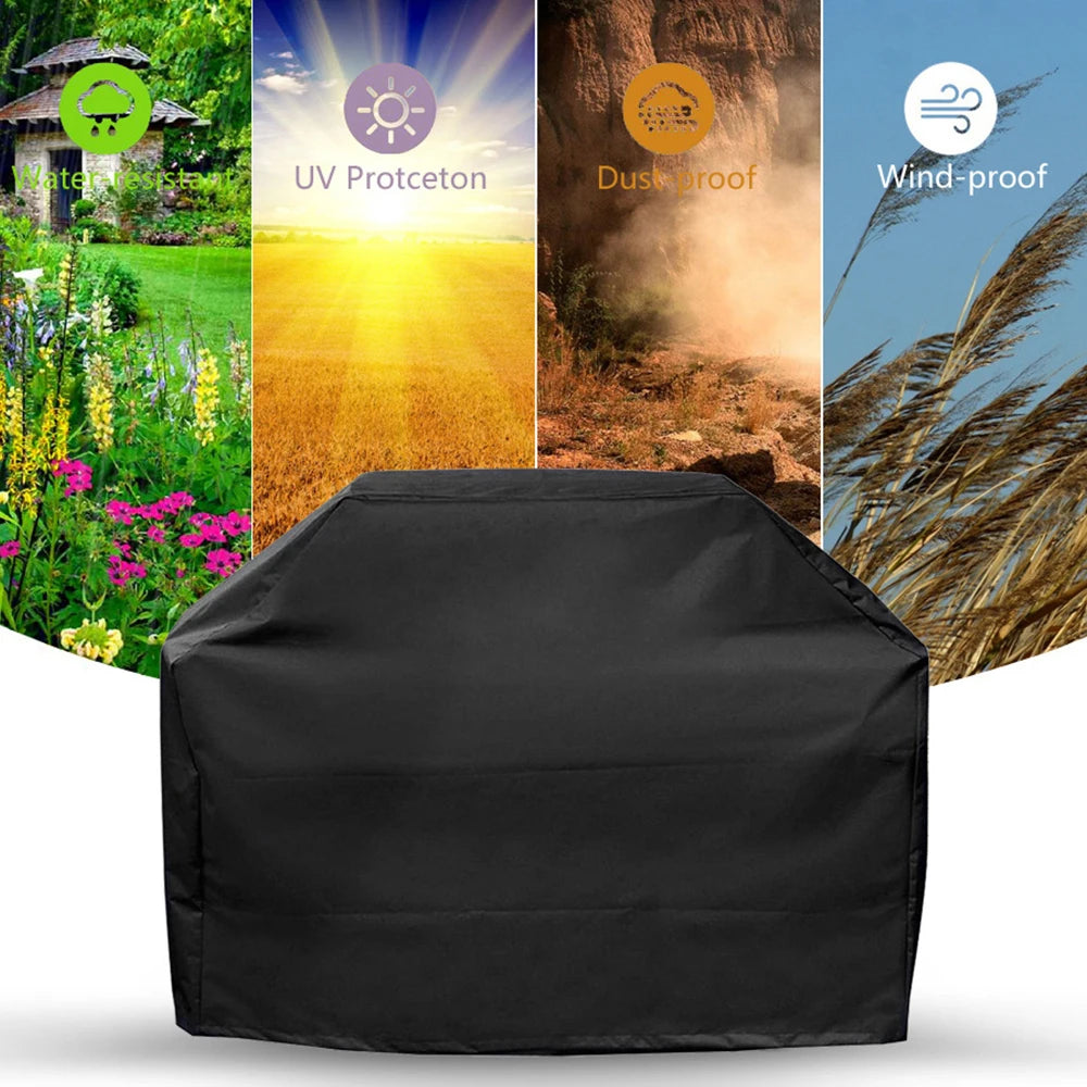 Heavy Duty BBQ Cover - Outdoor Dust and Rain Protective Grill Cover | Waterproof Weber Round Barbecue Cover