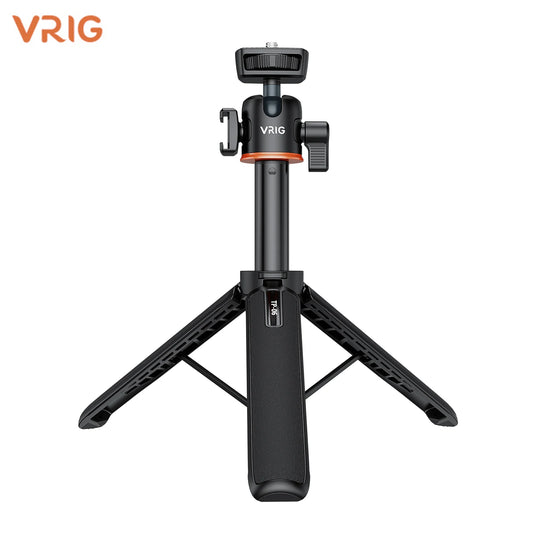 VRIG TP-08 TP-06 Tripod Stand Selfie Stick – Aluminum Alloy with 1/4 Inch Screw, Cold Shoe Mount & 360° Rotation, 1.5kg Load Capacity