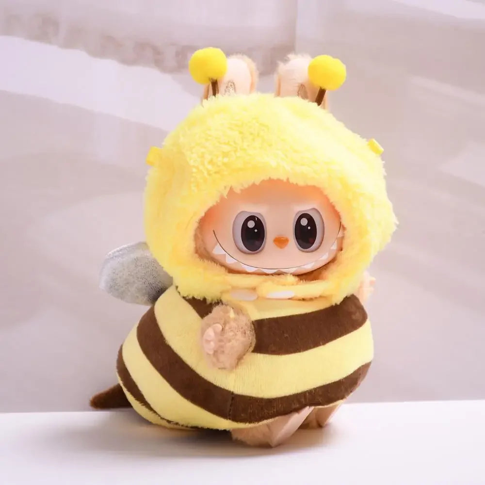 17cm Mini Plush Doll Clothes — Kpop EXO Labubu Idol V1 & V2 Bee, Dinosaur & Shark Costume Outfit Set, Doll Accessories Gift