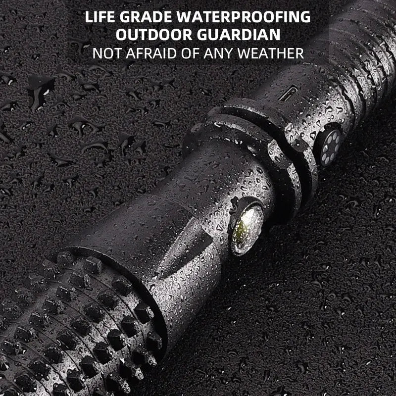 Wolf Tooth Lamp Rod - Strong Light Charging Outdoor Super Bright Multi-Functional Vehicle Tool, Retractable for Self-Defense and Patrol