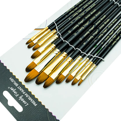 12-Piece Premium Artist Paint Brush Set – Durable Nylon Bristles for Acrylic, Watercolor, Oil & Body Painting
