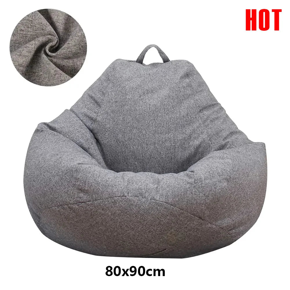 Large Lazy Bean Bag Sofa Cover – Comfortable Tatami Lounger Seat Cover for Living Room & Bedroom (No Filler)