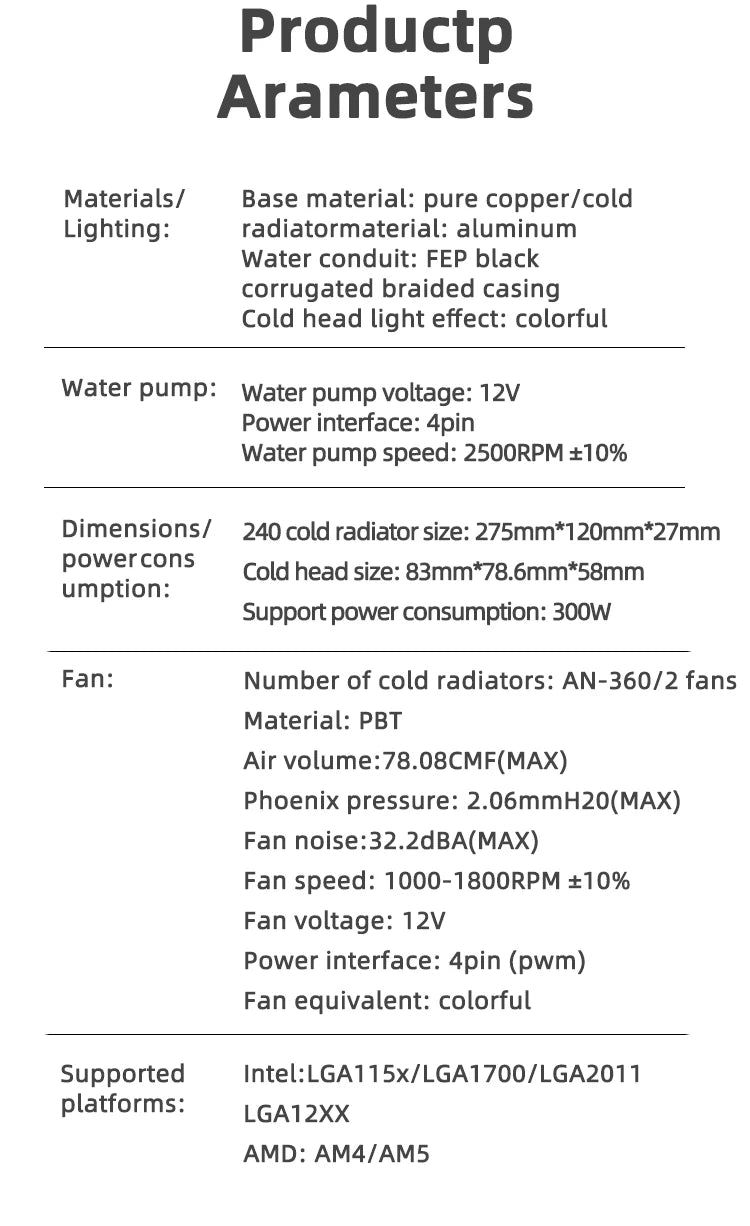 TEUCER AF-120 RGB Water Cooler — 120mm CPU Radiator with Fan for Intel 2011/1700/155X & AMD AM4/AM5