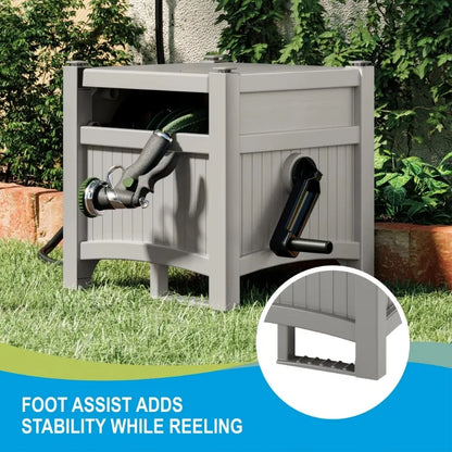 Suncast 100ft Hose Hideaway Reel – Gray Garden Hose Storage Solution