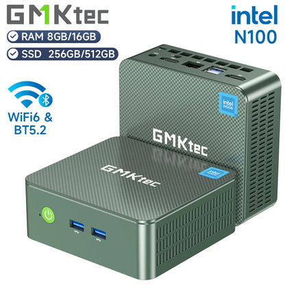 GMKtec G3 Mini PC – Intel Alder Lake N100, 8/16GB RAM, 256/512GB SSD, Windows 11 Pro, WiFi 6 & BT5.2