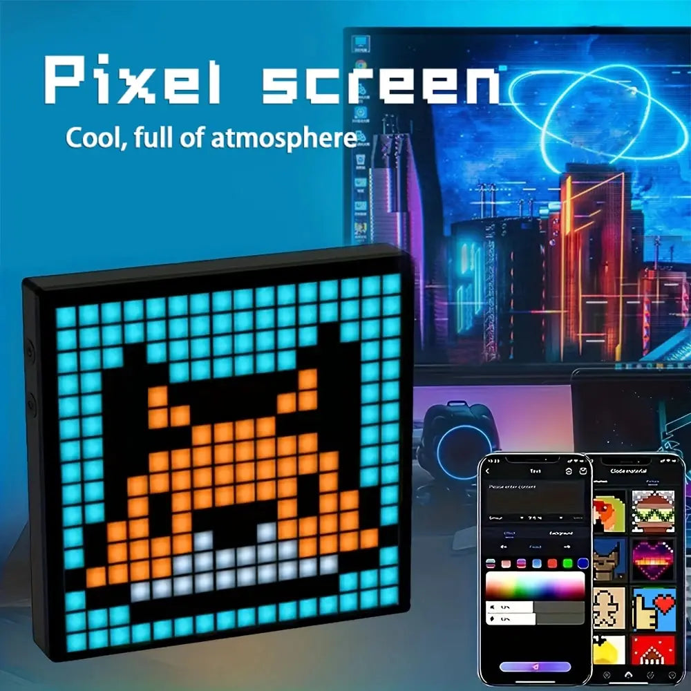 LED Pixel Display Night Light – APP Controlled Programmable Text & Animation DIY Lamp for Home, Bedroom, Game Room & Bar Decor