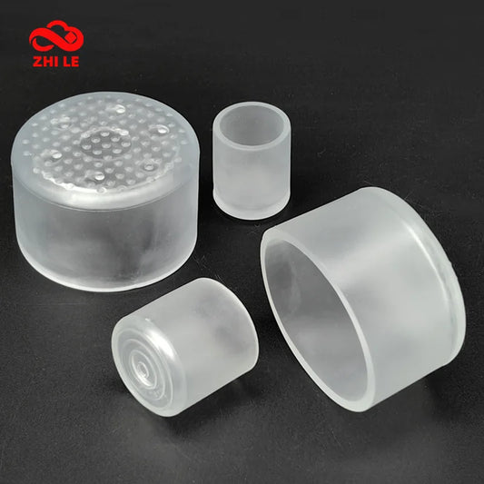 Transparent Silicone Furniture Leg Protectors - Round Chair & Table Foot Covers for Scratch Prevention