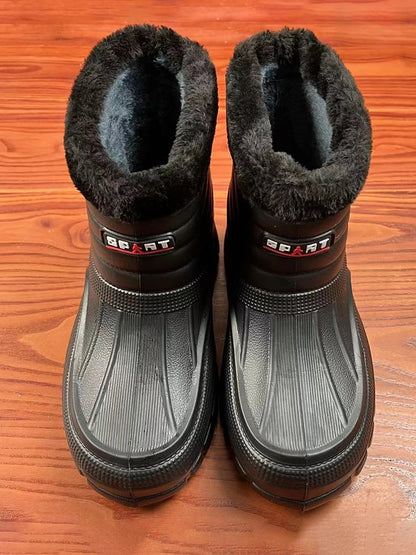 Men’s Winter Waterproof Snow Boots – Warm Cotton High-Top Work & Casual Boots with EVA Outsole