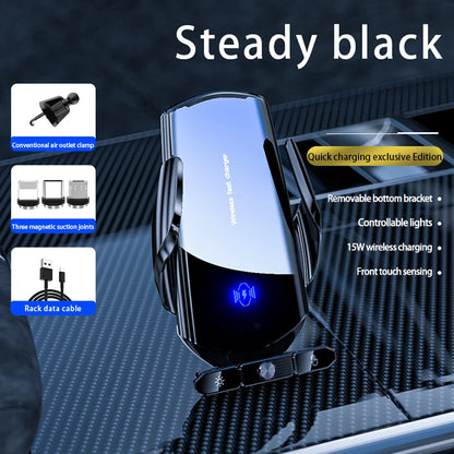 Car Magnetic Cell Phone Holder & Wireless Charger - 360° Rotatable Mount for iPhone 14, Xiaomi, GPS Support