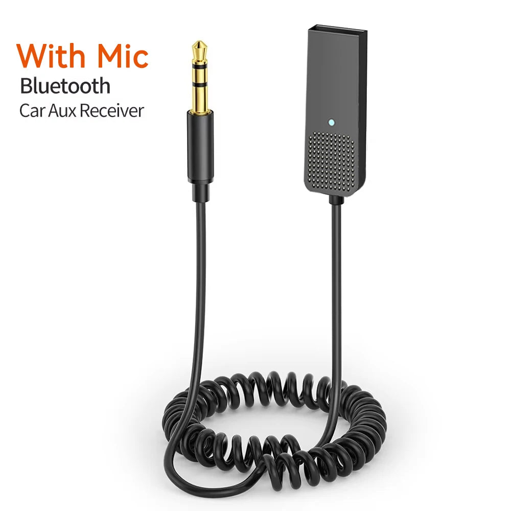 Bluetooth Car AUX Adapter – USB to 3.5mm Stereo Wireless Audio Receiver & Handsfree Dongle