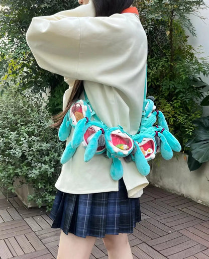 Japanese Anime Hatsune Miku Coin Purse – Creative Big Mouth Cartoon Soft Doll Mini Itabag Messenger & Earphone Bag Gift for Students