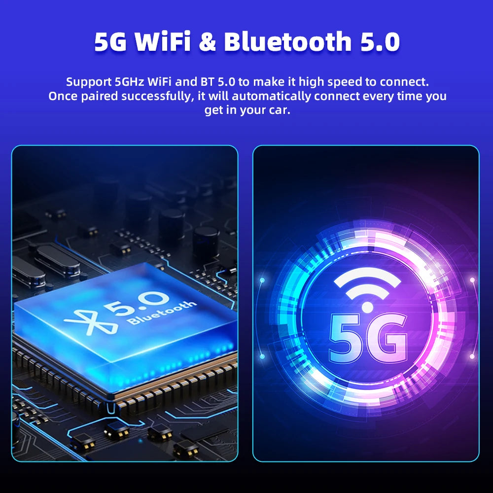 EKIY 2 in 1 RGB Wireless CarPlay Adapter Smart Box - USB Wireless Android Auto and Wired CarPlay, Bluetooth and WiFi for Car