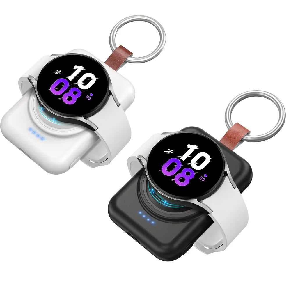 1800mAh Wireless Portable Charger - Keychain Power Bank for Samsung Galaxy Watch 3/4/5/6, Watch 5 Pro & Galaxy Watch Active 1/2