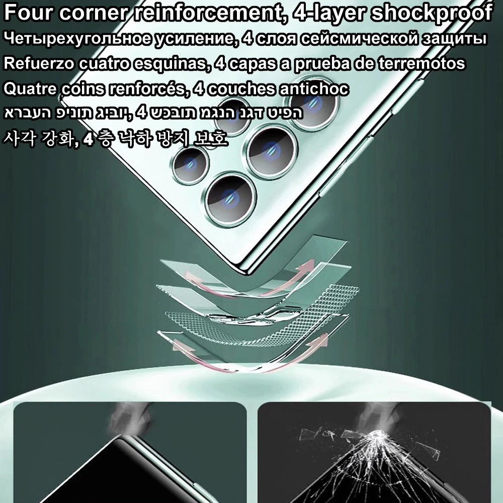 MagSafe Magnetic Plated Phone Case - 4K Glass Full Camera Protection Cover for Samsung Galaxy S24 Ultra S23 FE S22 Plus S21 Series