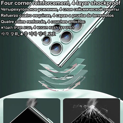 MagSafe Magnetic Plated Phone Case - 4K Glass Full Camera Protection Cover for Samsung Galaxy S24 Ultra S23 FE S22 Plus S21 Series