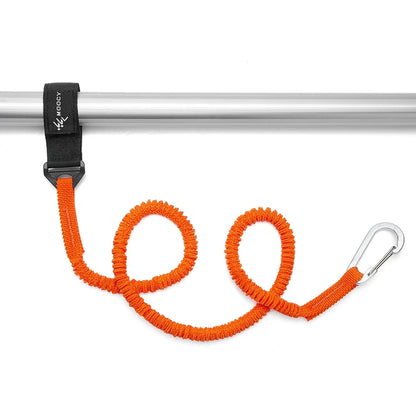 Elastic Kayak Paddle Leash – Adjustable Coiled Lanyard with Safety Hook for Fishing Rod, Pole & Rowing Boat Accessories