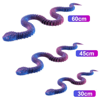3D Printed Movable Snake Figurine – Realistic Jointed Simulation Ornament for Home & Office, 2025 New Year Craft Gift