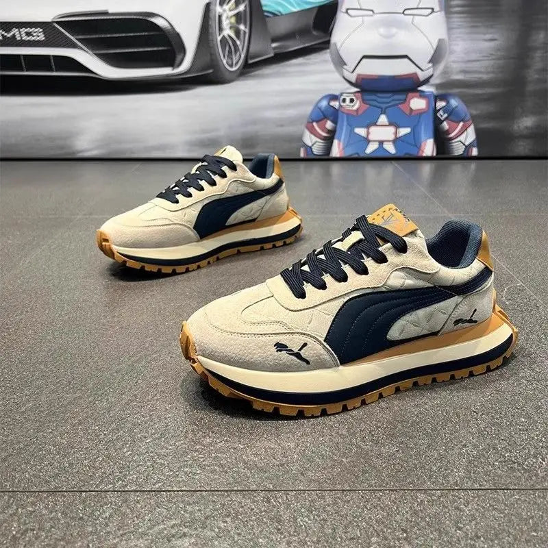 Men’s Casual Sports Shoes - Thick Sole Non-Slip Outdoor Sneakers with Soft Comfort for Summer
