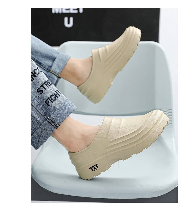 Summer Chef Shoes – Anti-Slip & Oil-Proof Work Slippers, Casual Trendy One-Step Fashion Sports Shoes
