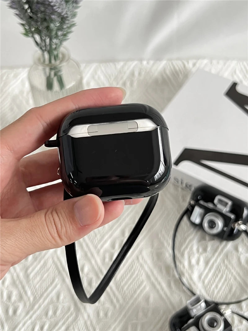 Protective Convenience: Camera Earphone Case with Strap for Apple Airpods 3 2 1 Pro - Soft Silicone Headphone Cover for Air Pods 3rd Generation, Enhanced Protection