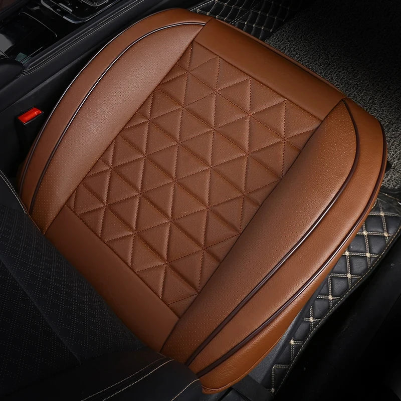 Universal PU Leather Car Seat Cover - Front Seat Cushion Protector Mat