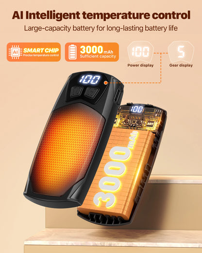 Rechargeable Hand Warmers 2-Pack – 3000mAh Each, Fast-Heating Portable Electric Pocket Heater for Outdoor Camping