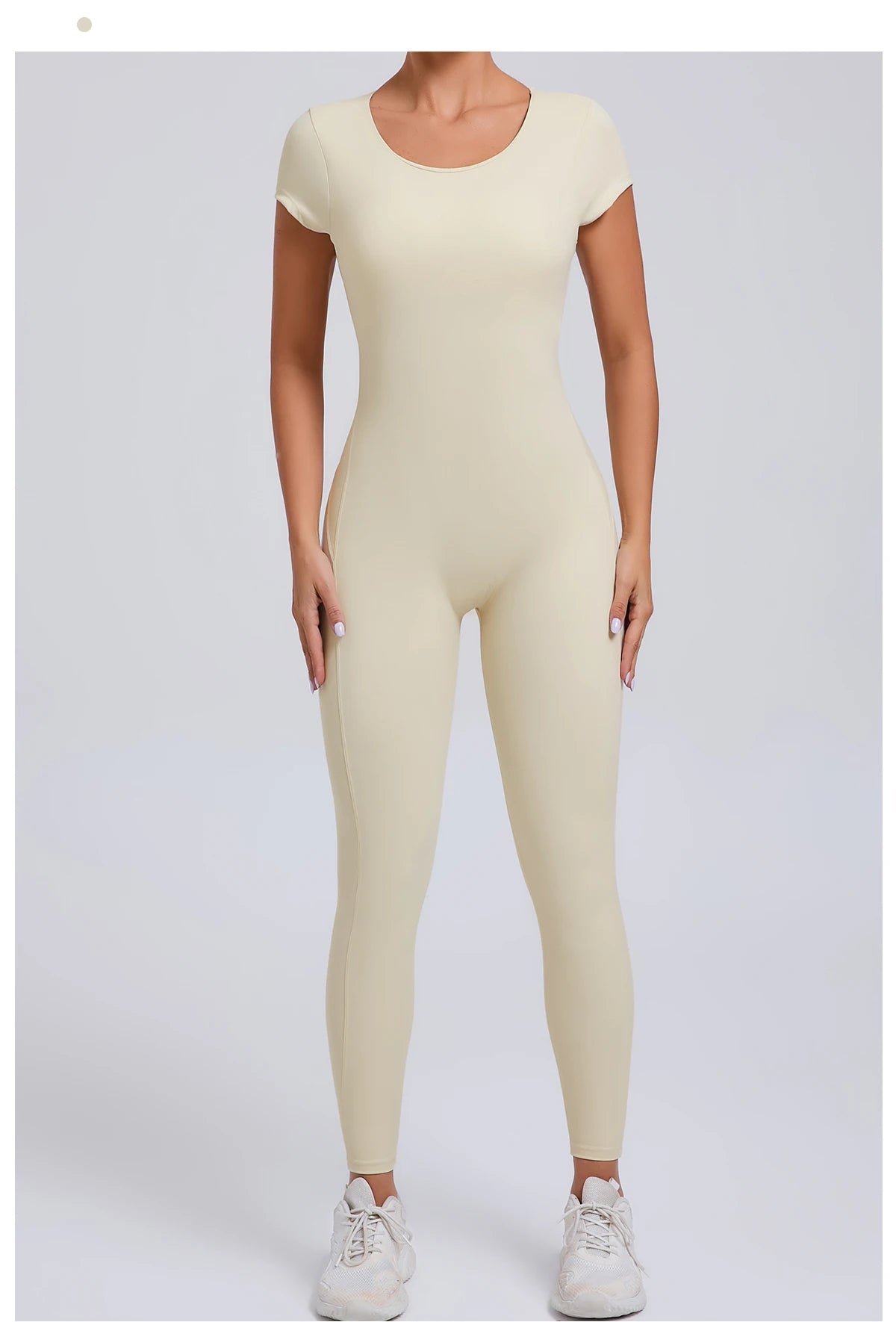 Women’s One-Piece Padded Backless Yoga Romper – Quick-Dry Workout Bodysuit & Sports Jumpsuit