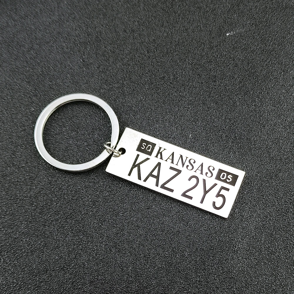 Supernatural Dean License Key Ring - Stainless Steel Custom Jewelry Gift