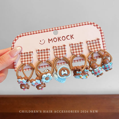 10PCS Ocean-Themed Baby Girl Hair Ties - High-Elasticity Korean-Style Star and Heart Hair Bands for Toddlers, Gentle Everyday Wear