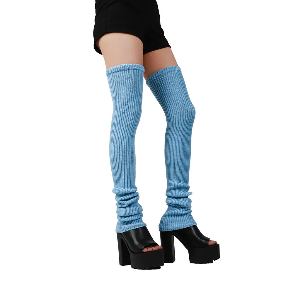 Anime Gothic Lolita Knee Socks – 90CM Cosplay Leg Warmers & Loose Knitted Socks for Women Maid Costume