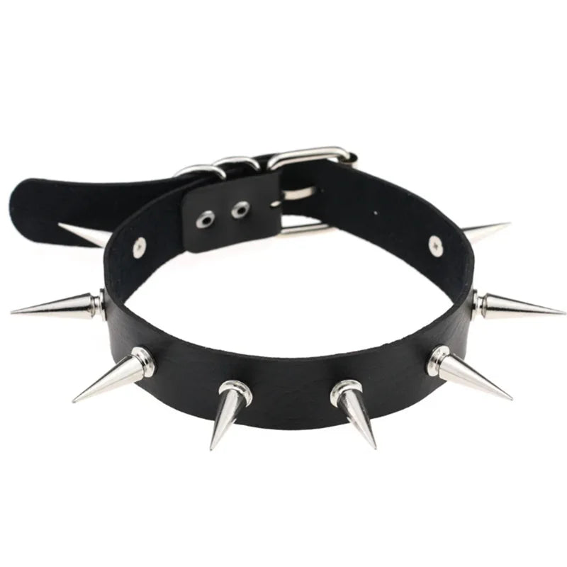 Harajuku Cosplay Rivet Star Punk Rock Gothic Collar — Sexy PU Leather Heart Cross Spike Choker Jewelry for Women