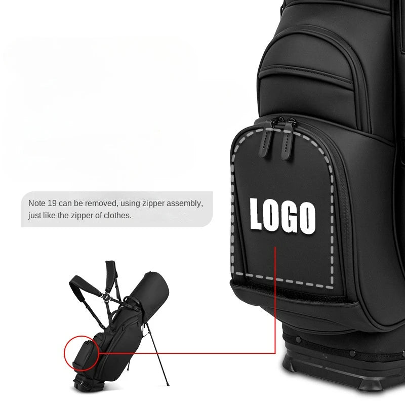 PLAYEAGLE Golf Stand Bag — Lightweight PU Leather Golf Bag with Stand, Multifunctional Golf Rack Bag for Men