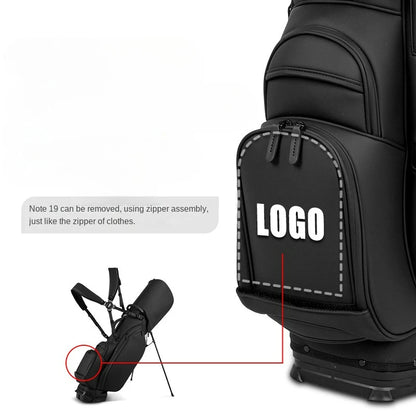 PLAYEAGLE Golf Stand Bag — Lightweight PU Leather Golf Bag with Stand, Multifunctional Golf Rack Bag for Men