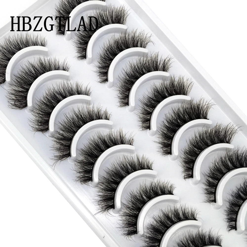 HBZGTLAD 10 Pairs 3D Faux Mink False Eyelashes – Natural Long Look Short Mink Lash Extensions for Makeup & Beauty