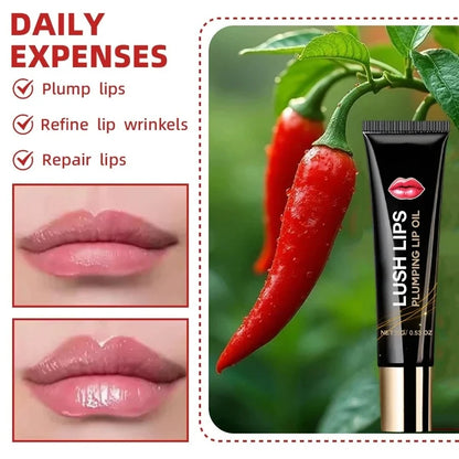 Long-Lasting Volumizing Lip Serum – Plumping Gloss Oil for Fuller Lips, Fine Line Smoothing & Deep Moisturizing Lip Care