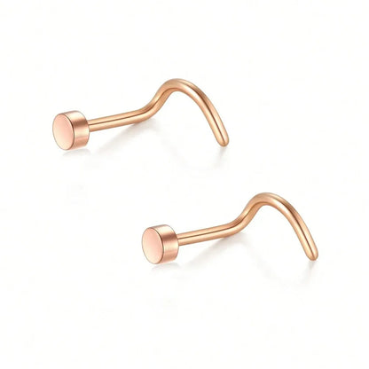 20G Stainless Steel L-Shaped Nose Stud Ring – 2mm Ball Twister Screw Nose Piercing Jewelry for Women & Men Stylish Body Accessory